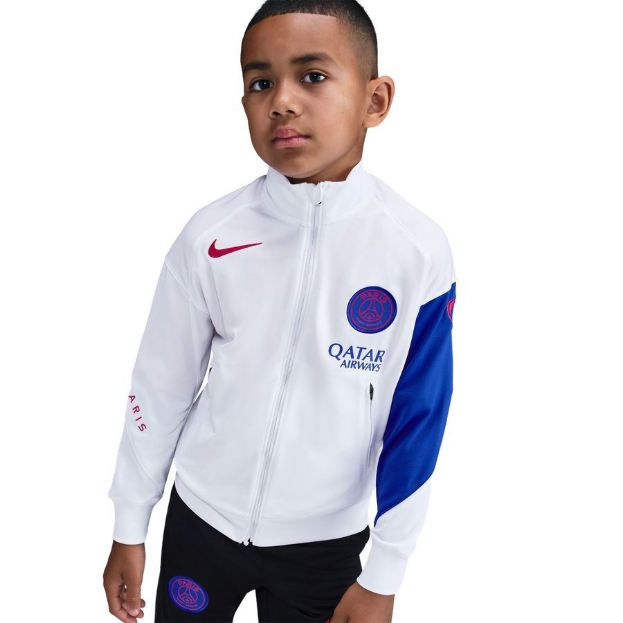 Paris Saint Germain Tracksuit Dri-FIT Strike 3rd - White/Black/Hyper Royal/Global Red Kids-SoccerKits Hub | Buy Soccer Jerseys Online
